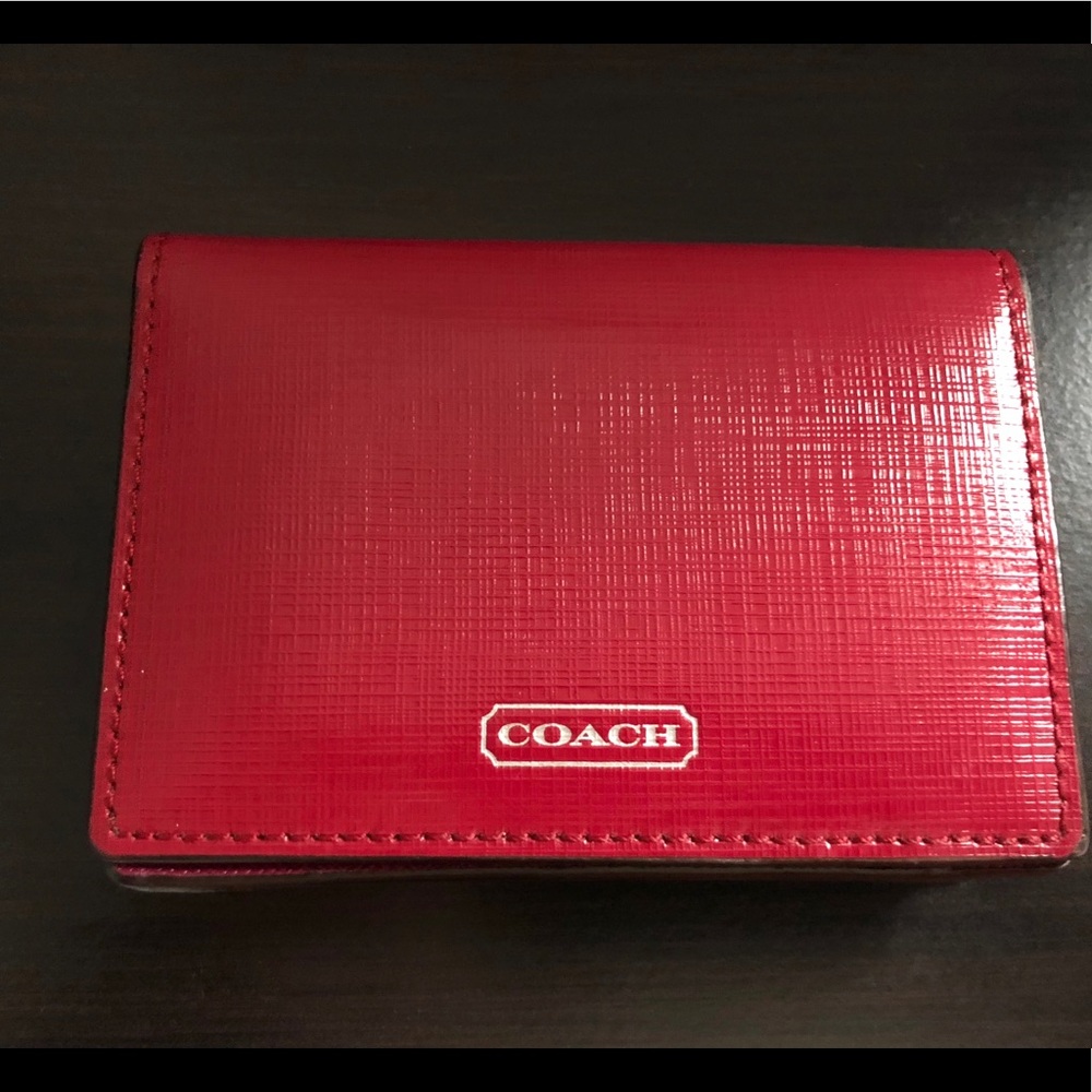 Pink Coach business card holder